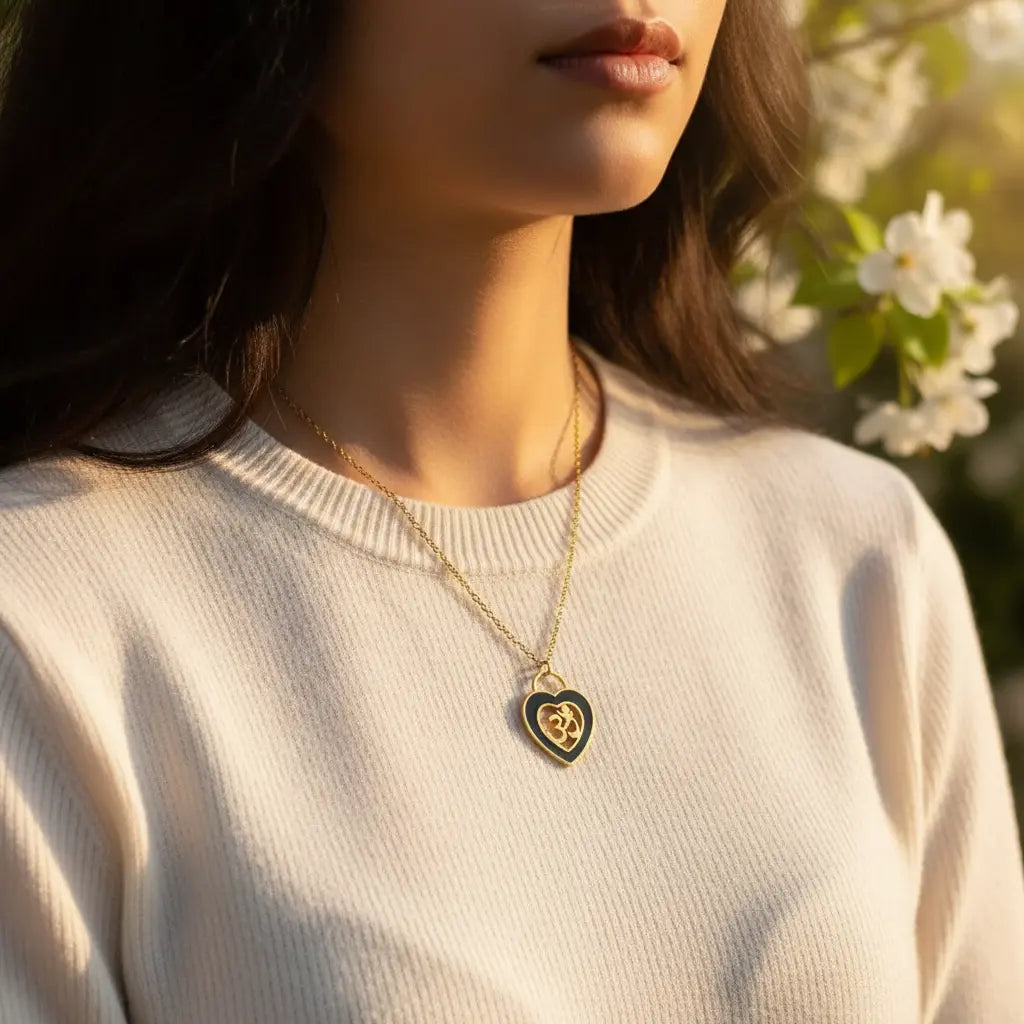 Om Heart Necklace