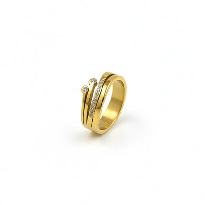 Layered Crystal Statement Ring