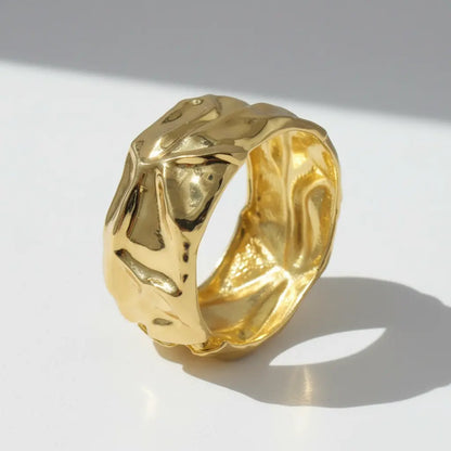 Hammered Gold Organic Bangle
