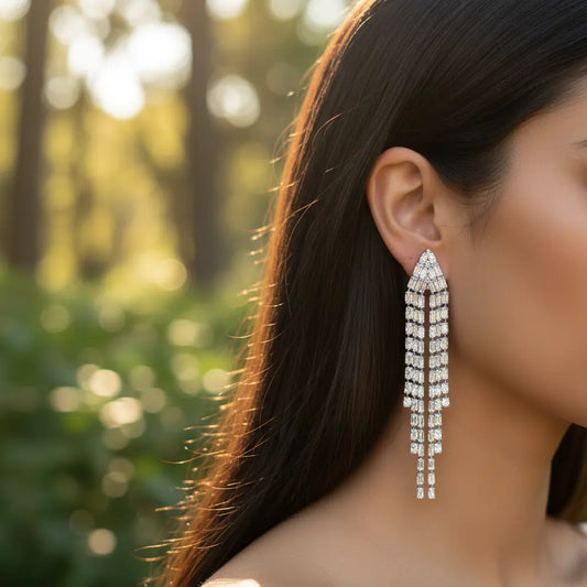 Crystal Cascade Fringe Earrings