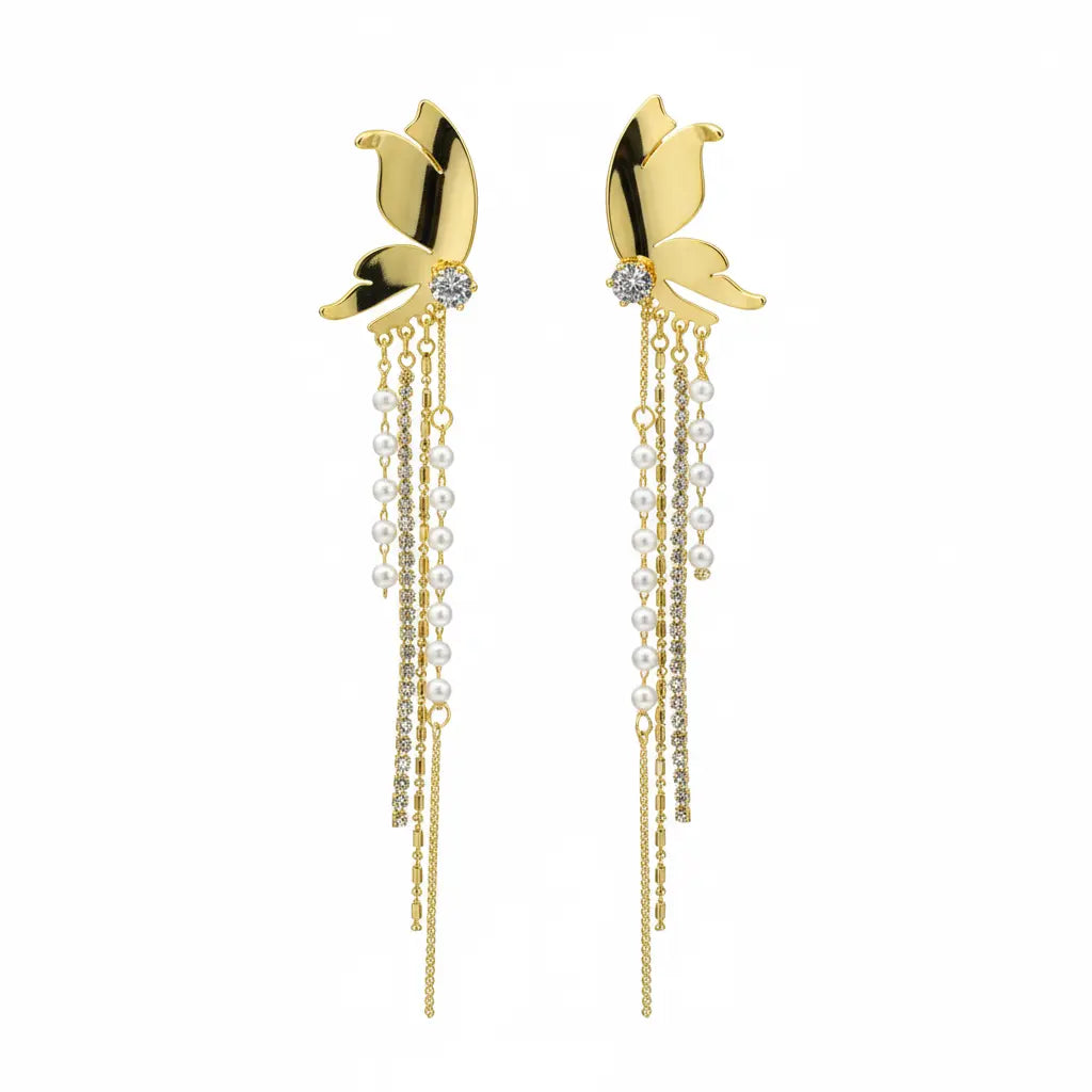 Celeste Pearl Tassel Earrings