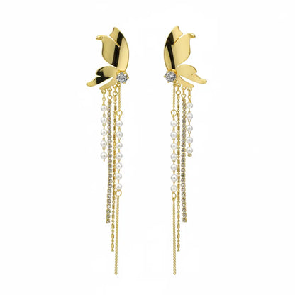 Celeste Pearl Tassel Earrings