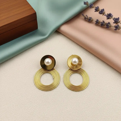 Spiral Pearl Drop Earrings