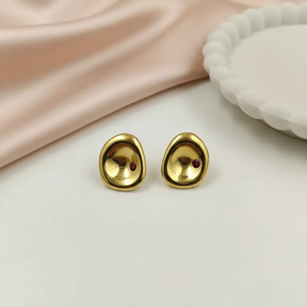 Gilded Pebble Earrings