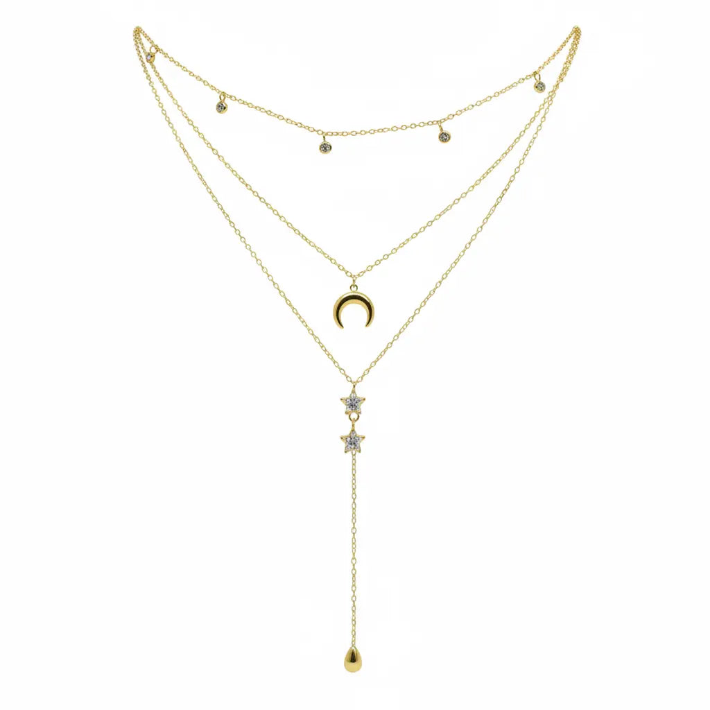 Celestial Layered Lariat Necklace