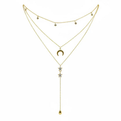Celestial Layered Lariat Necklace