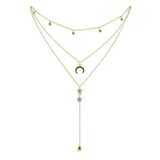 Celestial Layered Lariat Necklace