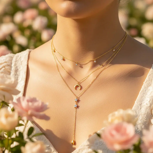 Celestial Layered Lariat Necklace