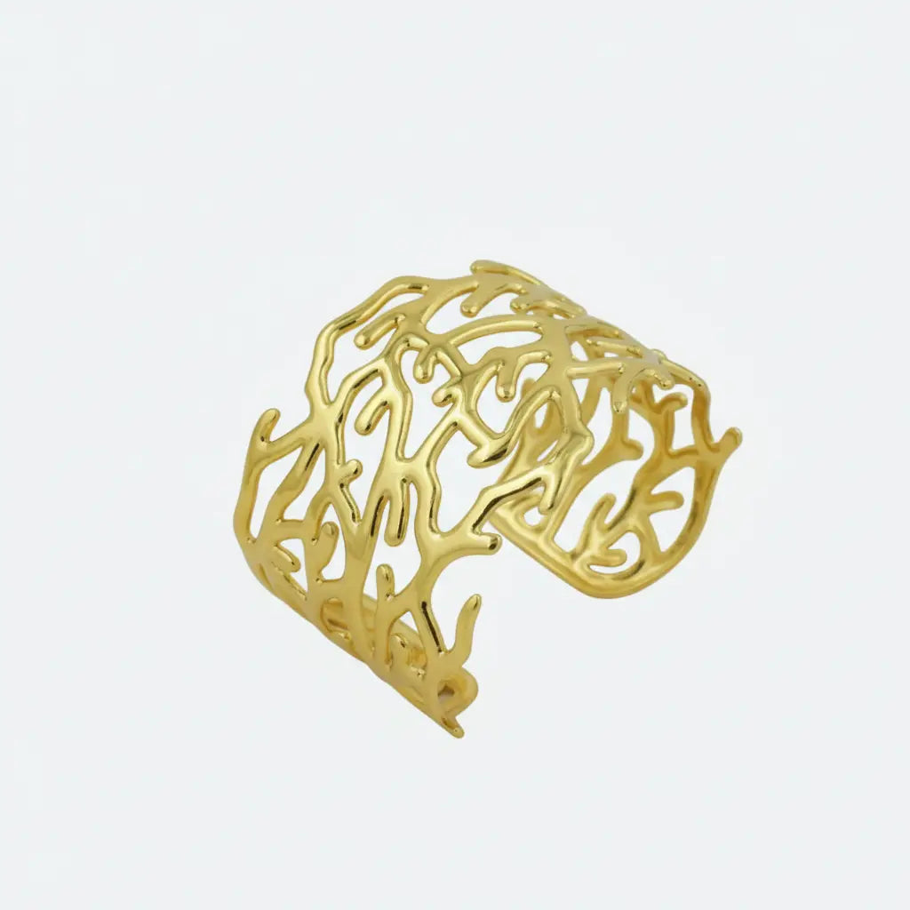 Gold Coral Inspired Statement Cuff