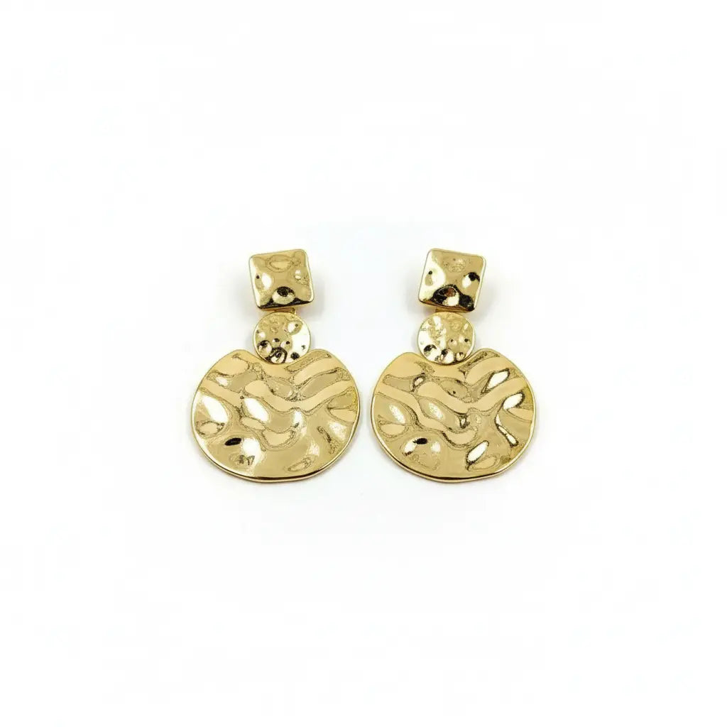 Hammered Geometric Drop Earrings
