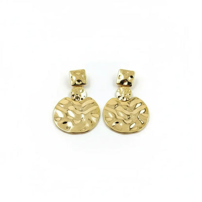 Hammered Geometric Drop Earrings