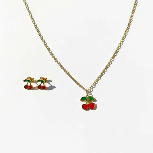 Cherry Charm Pendant Set