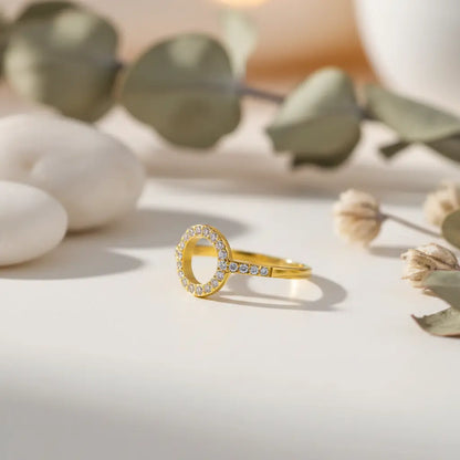Open Circle Pave Ring