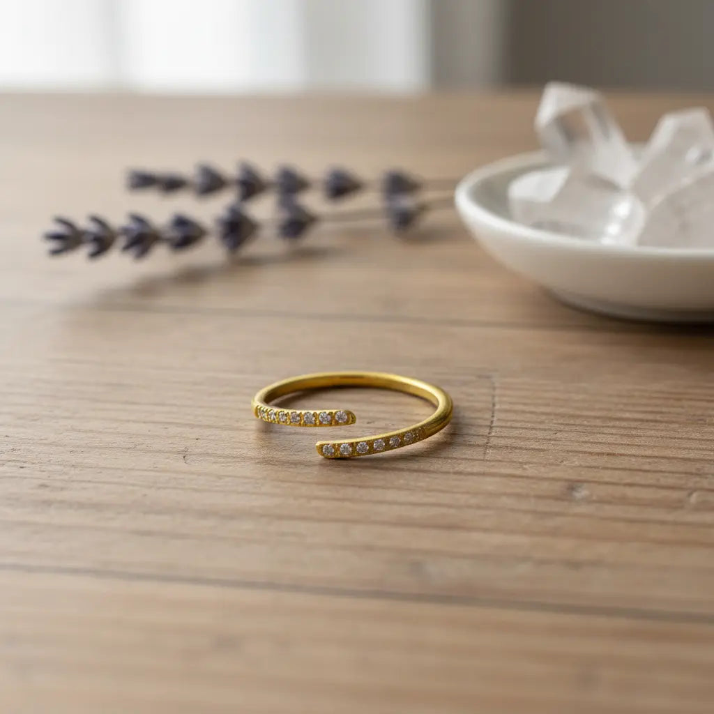 Crystal Open Cuff Ring