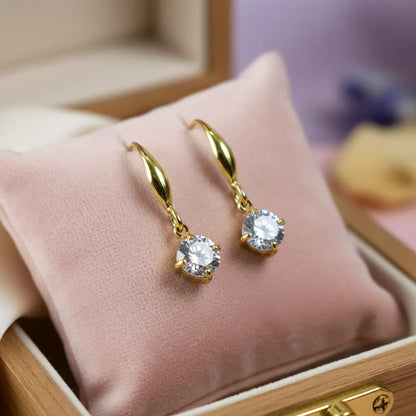 Solitaire Glow Drop Earrings