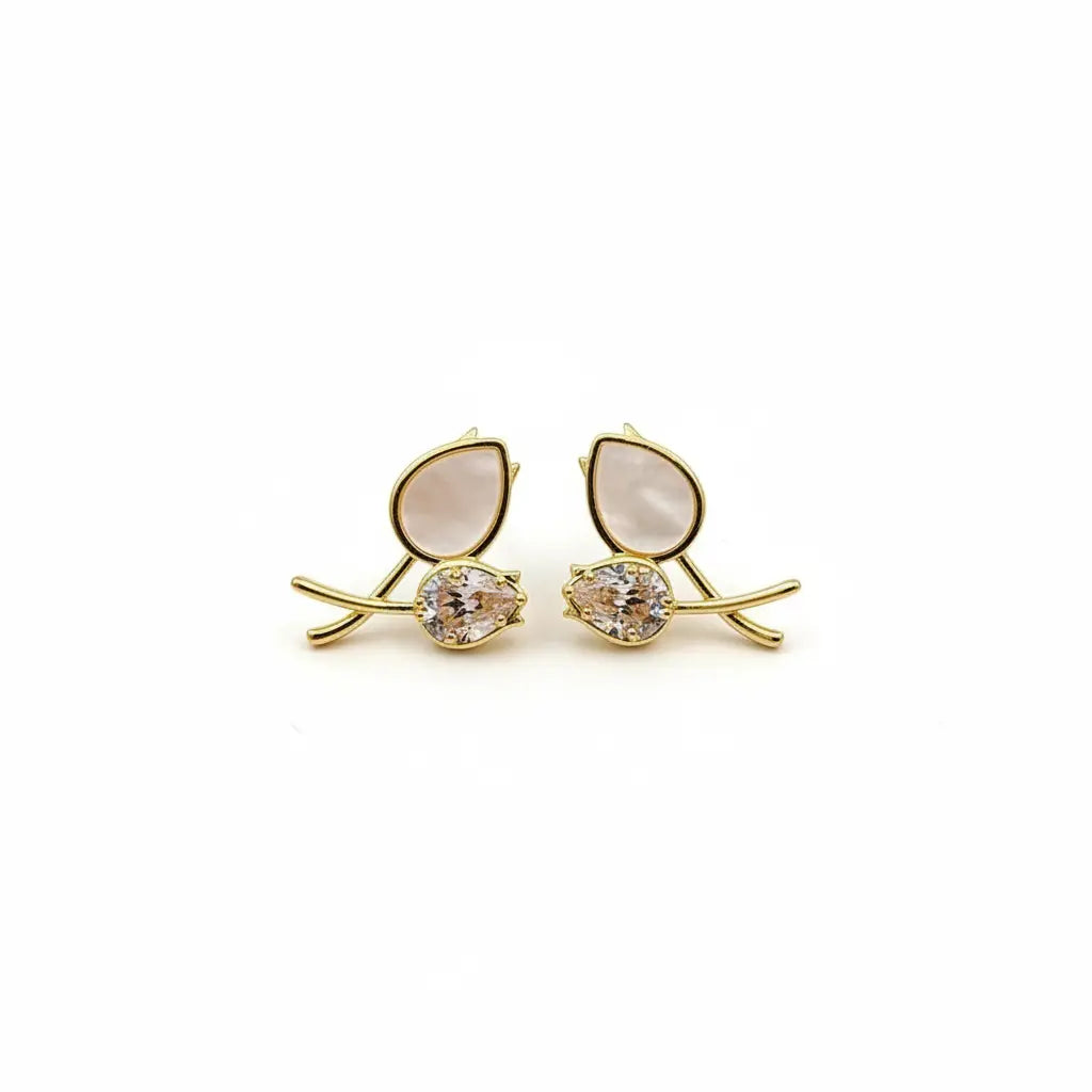 Pearl Tulip Stud Earrings