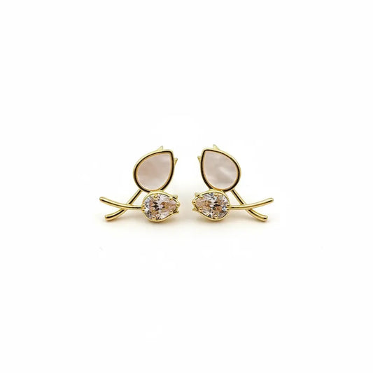 Pearl Tulip Stud Earrings