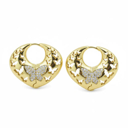 Butterfly Heart Hoop Earrings