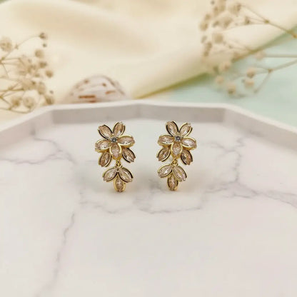 Crystal Floral Stud Earrings