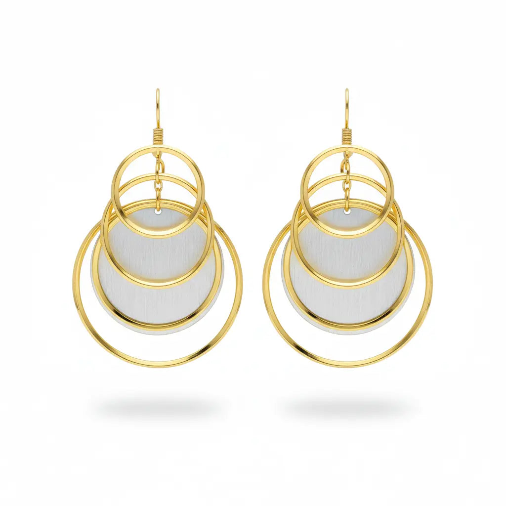 Golden Orbit Drop Earrings