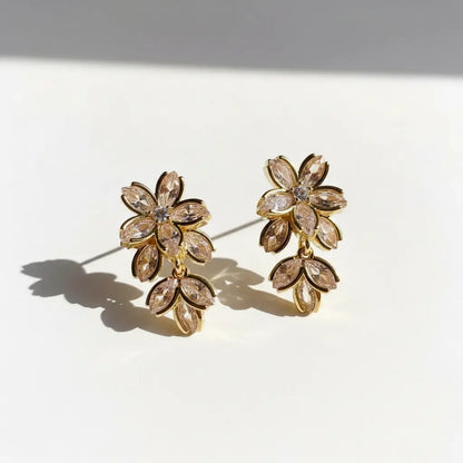 Crystal Floral Stud Earrings