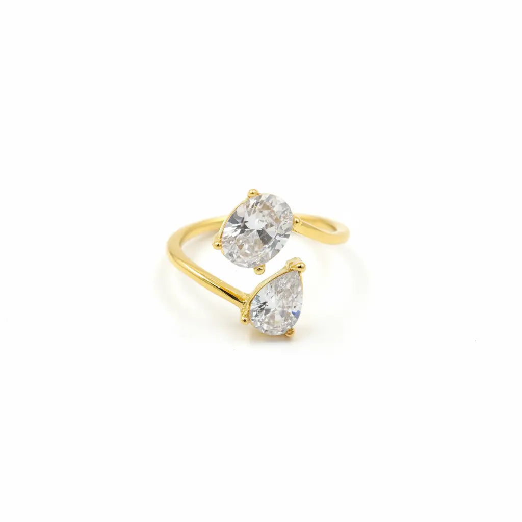 Dual Solitaire Open Ring