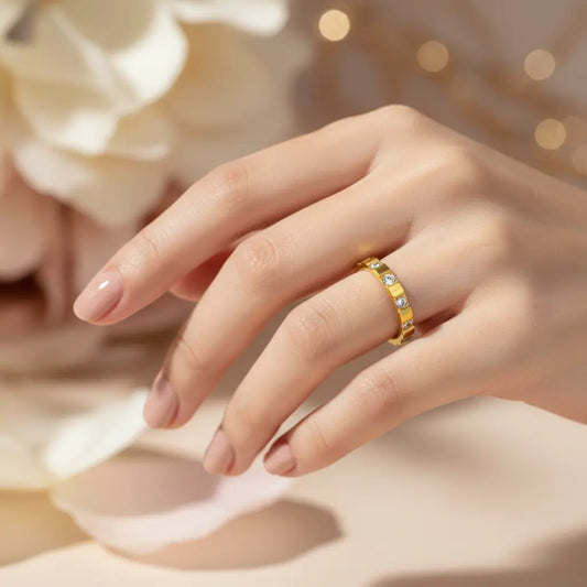 Full Eternity Crystal Band Ring