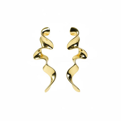 Golden Wave Sculpt Earrings