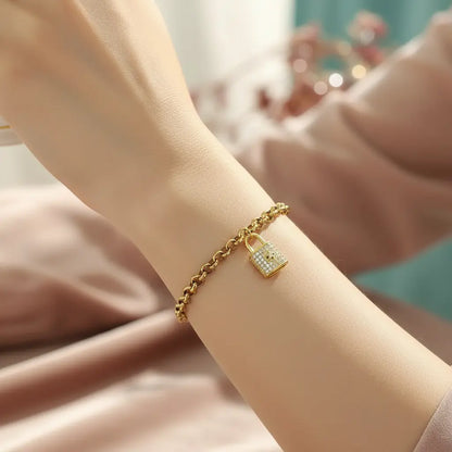 Gold Padlock Bracelet