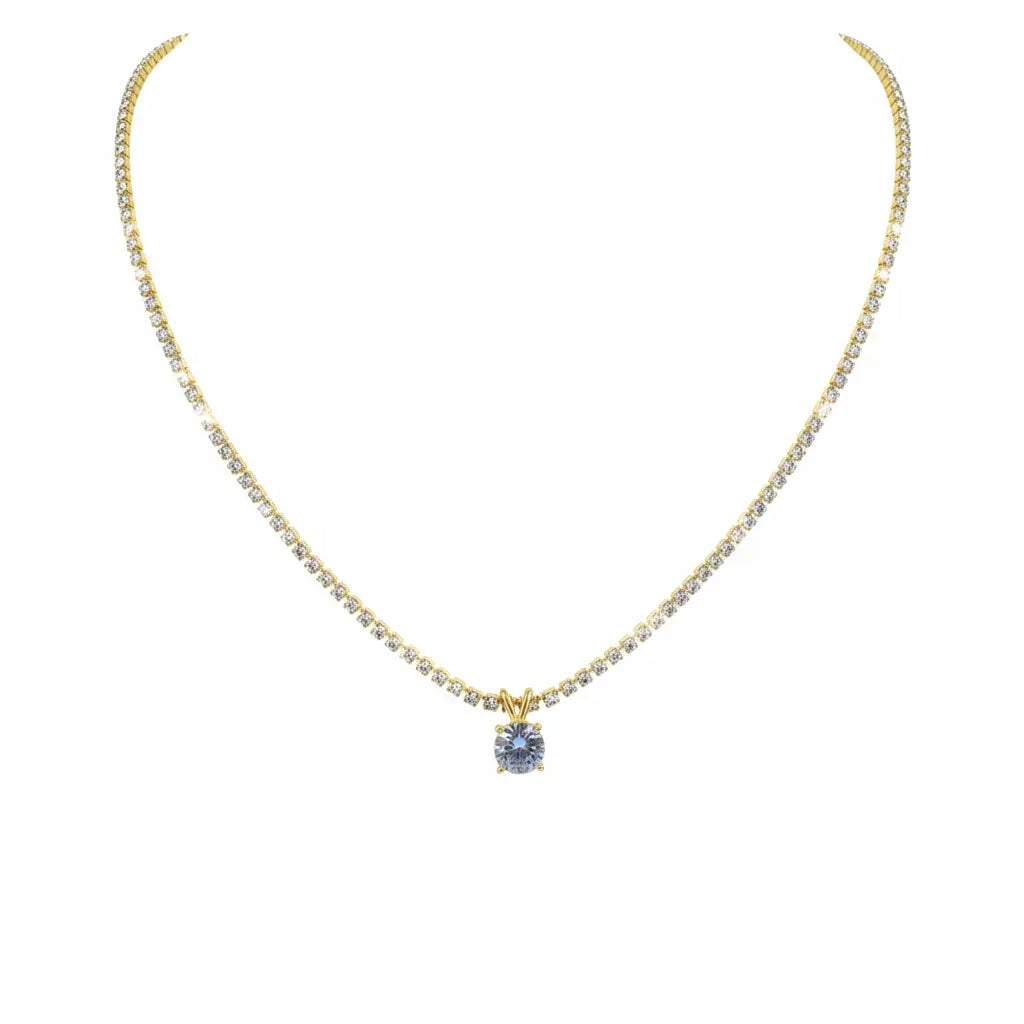 Crystal Line Solitaire Necklace