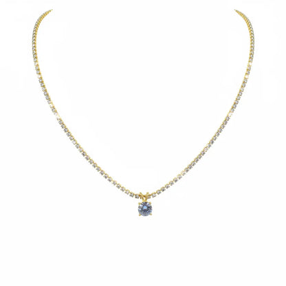 Crystal Line Solitaire Necklace