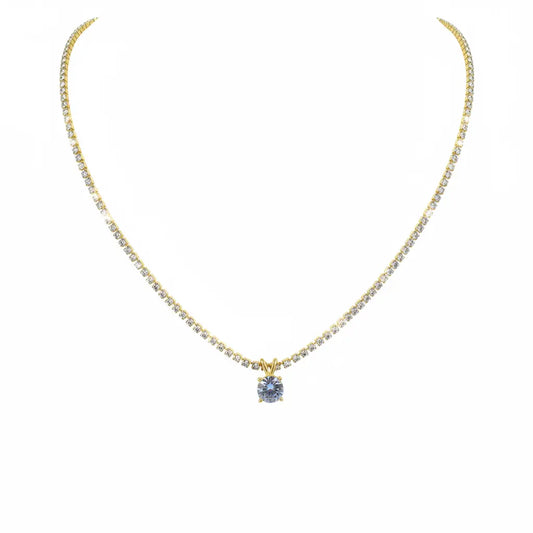 Crystal Line Solitaire Necklace