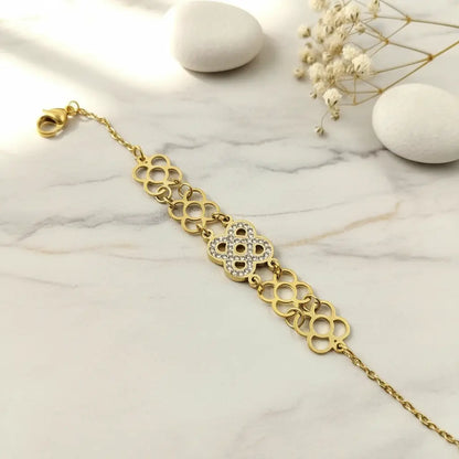 Gilded Infinity Flower Bracelet