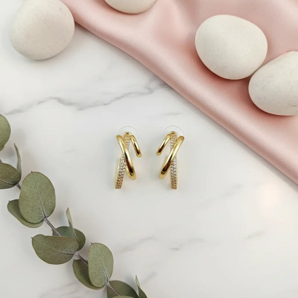 Criss-Cross Pave Earrings