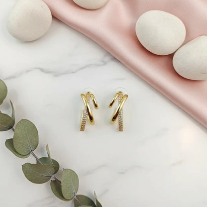 Criss-Cross Pave Earrings