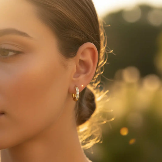Radiant Pave Huggie Hoops