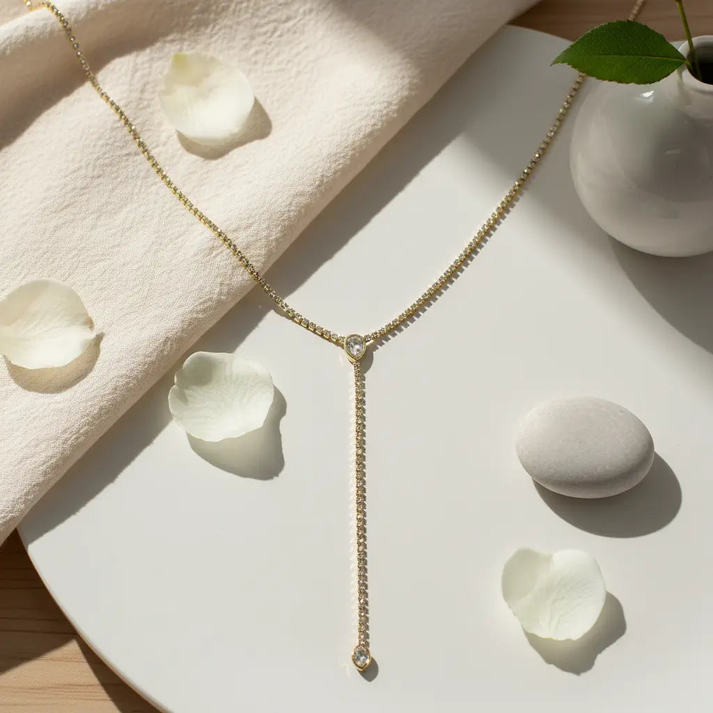 Celeste Drop Lariat Necklace