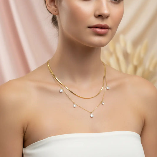 Crystal Drizzle Layered Necklace