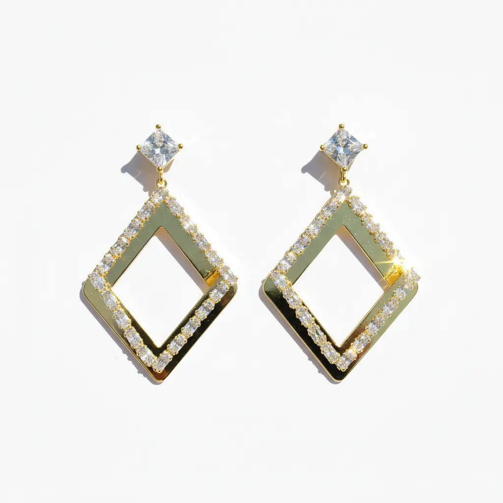 Golden Prism Drop Earrings