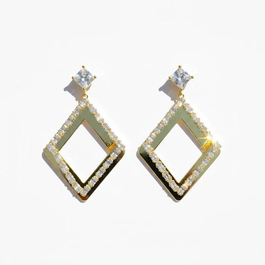 Golden Prism Drop Earrings