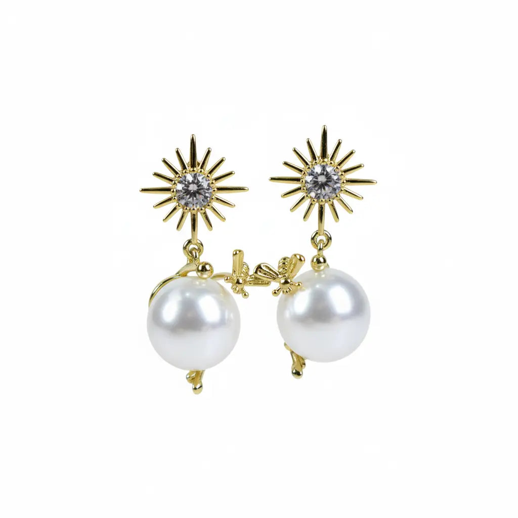 Celestial Pearl Drop Earrings