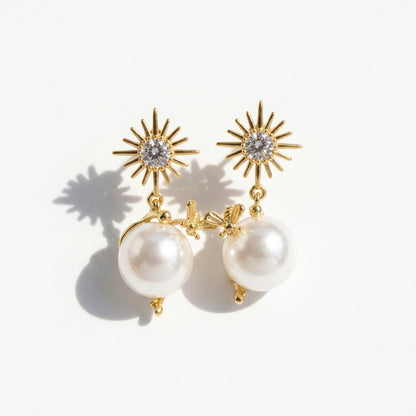 Celestial Pearl Drop Earrings
