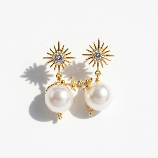 Celestial Pearl Drop Earrings