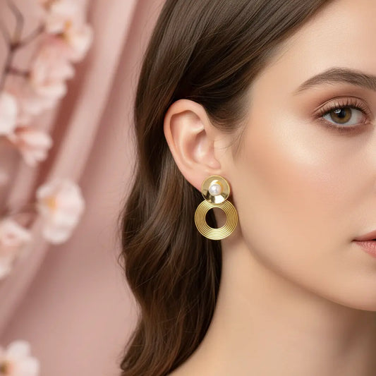 Spiral Pearl Drop Earrings
