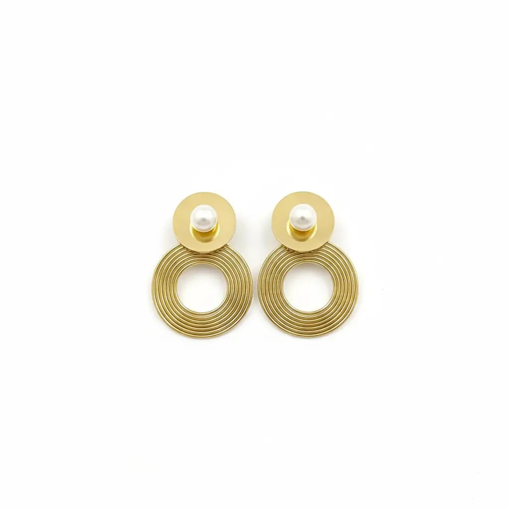 Spiral Pearl Drop Earrings