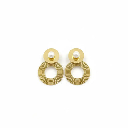 Spiral Pearl Drop Earrings