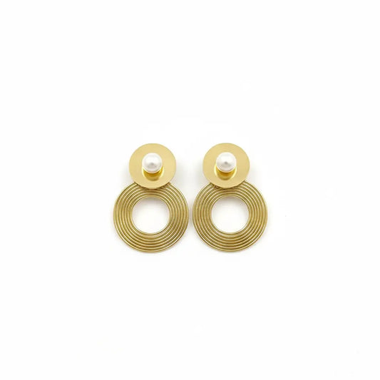 Spiral Pearl Drop Earrings