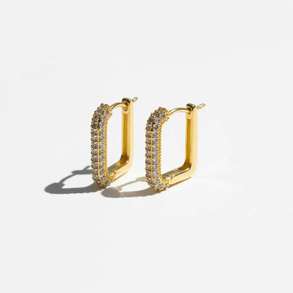 Luxe Edge Pave Hoops