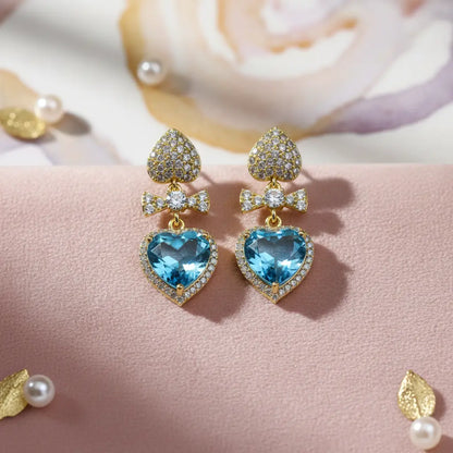 Azure Heart Sparkle Earrings
