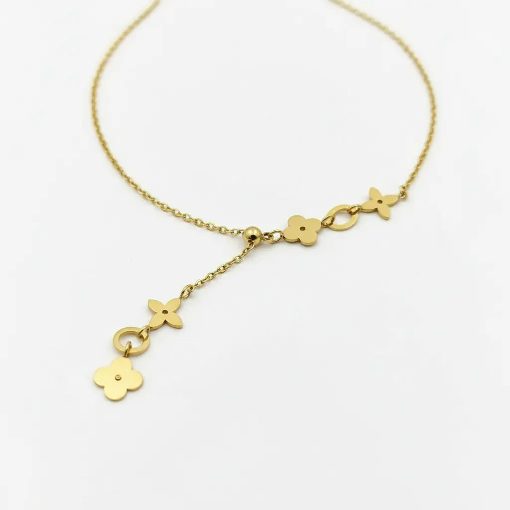 Adjustable Floral Drop Necklace